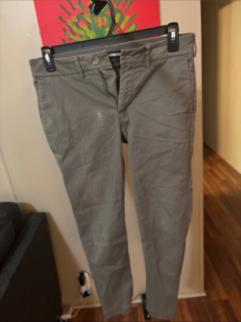 Express Slim Chinos in Olive